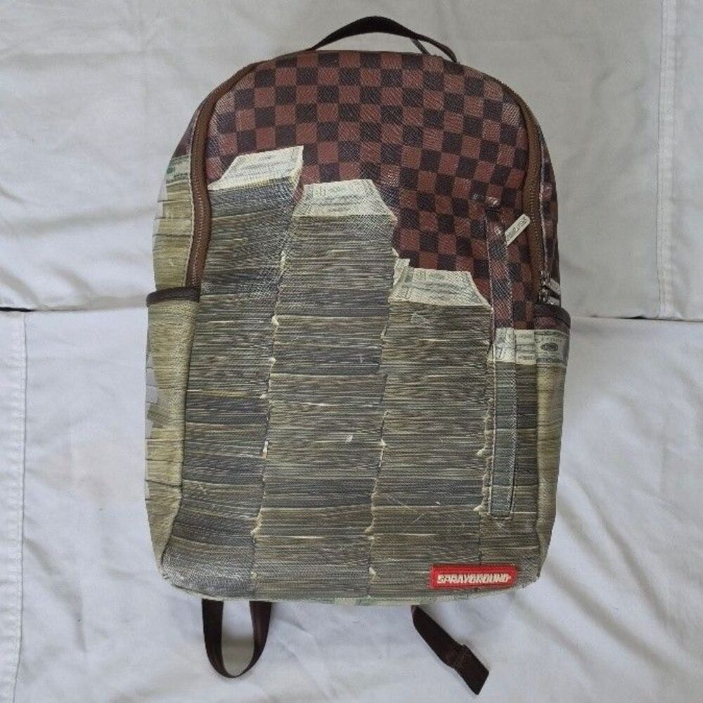 Sprayground Backpack Checker Money Stack Limited Edition Backpack